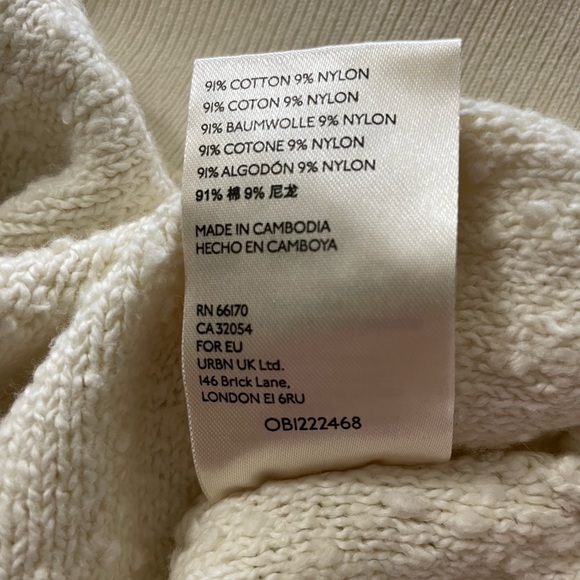 Free People “Found My Friend” Pullover Crewneck Sweater Cream Size Small NWT - Picture 9 of 11